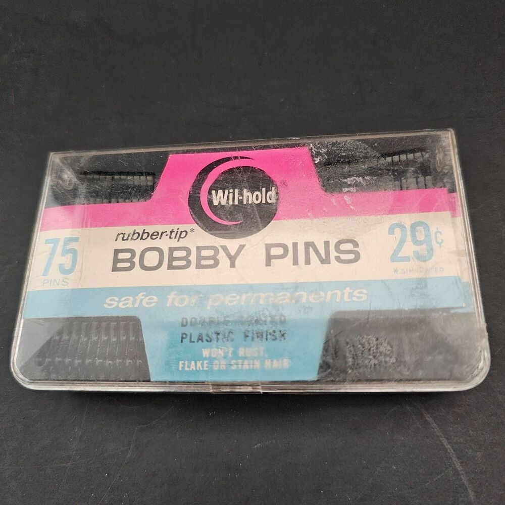 Vtg Wil-Hold Rubber-tip Bobby Pins Wilson Mfg Corp, Safe for Permanents